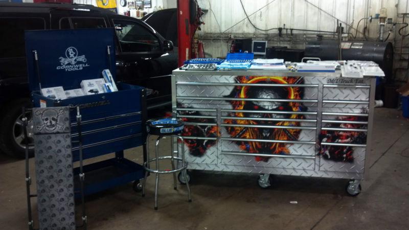 New mechanics tool set. big tool box. and new tool cart.