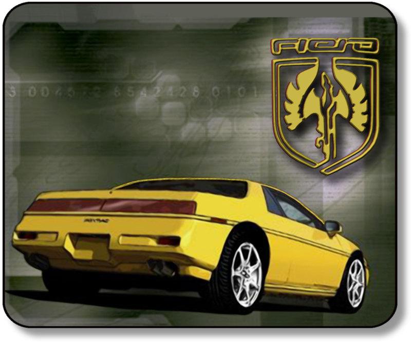 1986 yellow fiero  mouse pad