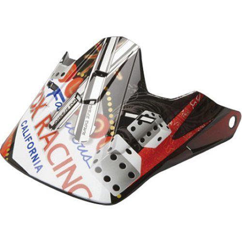 Fox racing v1 double down helmet visor black red one size