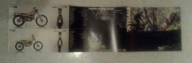 1974 74 Yamaha trials motorcycle brochure ty80 ty250 original color catalog , US $10.00, image 3