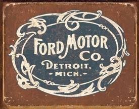 Ford motor co historic logo vintage style tin sign rat rod hot rod garage art