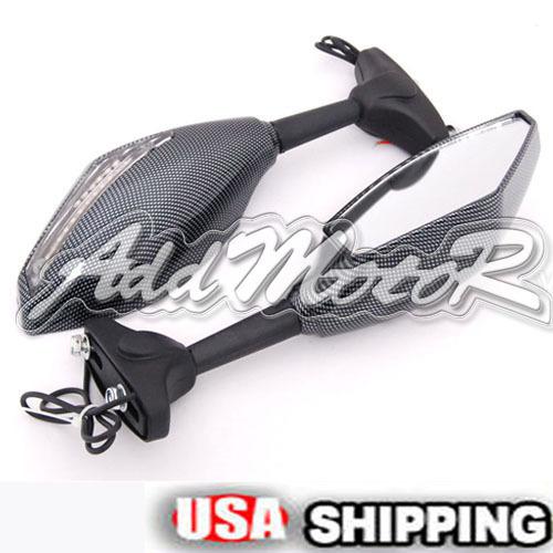 Integrated turn signal mirrors fit street bike triumph daytona 600/650 2003-2005
