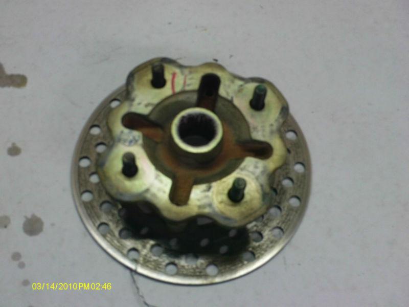 06 yamaha wolverine 450 left front hub w/ brake rotor