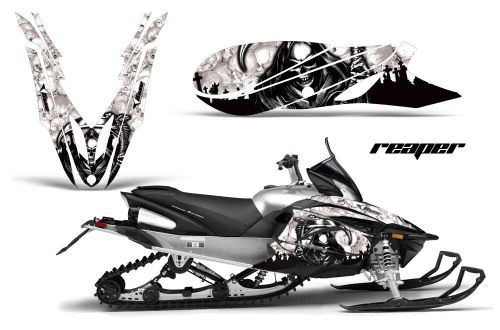 Yamaha apex graphic kit amr racing snowmobile sled wrap decal 11-14 reaper white