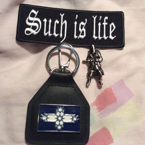 Such is life patch eureka keyring ned kelly pin badge leather vest jacket mens