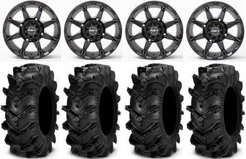 Sti hd6 14" wheels black 30" cryptid tires can-am defender