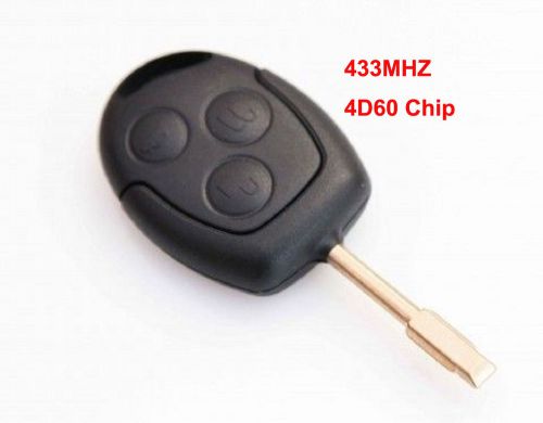 Remote key keyless entry fob 433mhz 4d60 chip 3 button for ford uncut fo21 blade