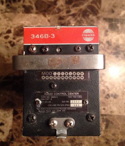 Collins 346b-3 remote audio control center p/n: 522-3763-003