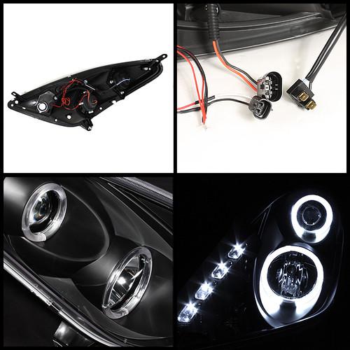 2000-2005 TOYOTA CELICA TWIN HALO LED PROJECTOR HEADLIGHTS BLACK HEAD LIGHTS SET, US $142.99, image 2