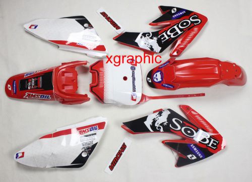 3m decals stickers graphics red/white plastics for honda crf70 pit dirt bike 3