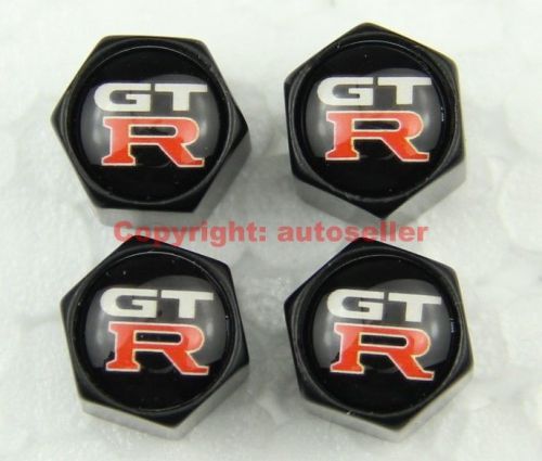 4pcs gtr metal wheel tire valve stems caps for nissan