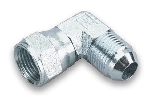 Earl's 966303 steel 90-degree -3an swivel female to -3an male adapter
