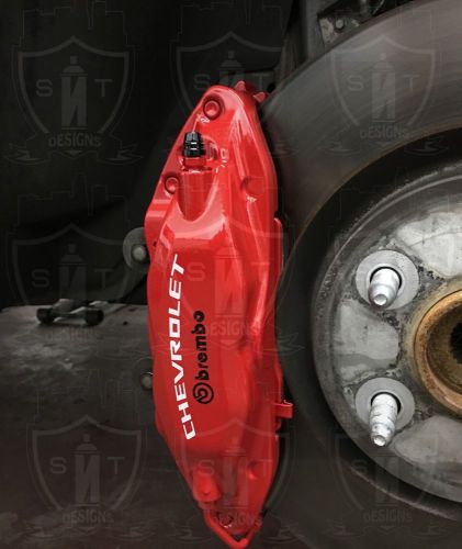 Chevrolet brembo camaro ss brake caliper high temp. vinyl decals (any color) 6x