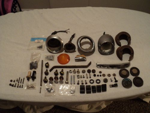 Lot 1964-66 ford mustang parking/signal/back-up light assys;lens;hardware;used