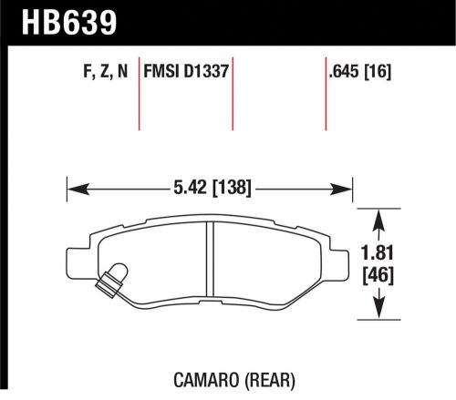 Hawk performance hb639f.645 disc brake pad fits 10-15 camaro cts srx