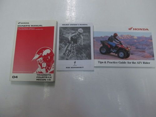 2004 honda trx250te fourtrax recon es owners manual set factory oem book 04 ***