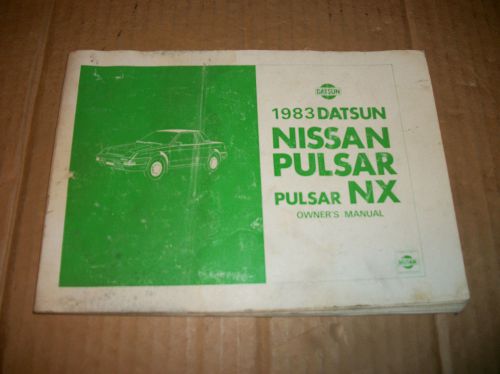 Rare datsun nissan pulsar nx 1983 owners manual