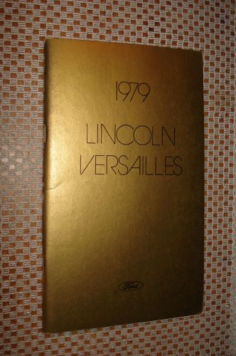 1979 lincoln  versailles owners manual original rare glove box book