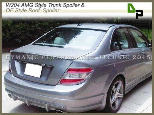 #775 silver amg trunk spoiler &amp; oe roof wing for m-benz w204 c-class sedan 08-14
