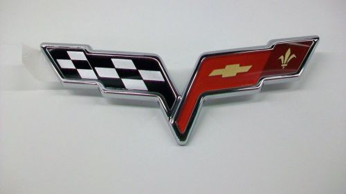 Corvette c6 genuine gm oem chrome rear bumper fascia emblem 05-2013 z06 zr1 gs
