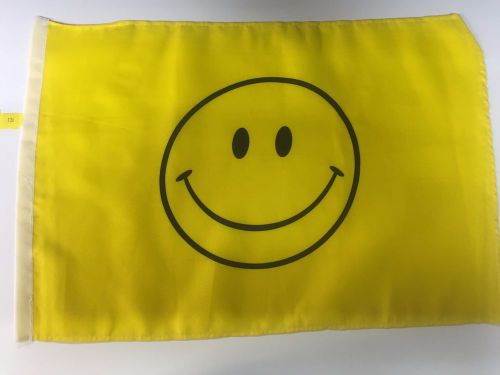 136 happy smiley face utv side x side atv safety flag 12"x18" fits 1/4 5/16 pole