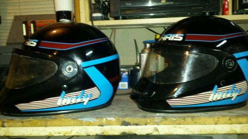 2 vintage bell  polaris indy snowmobile helmets size large