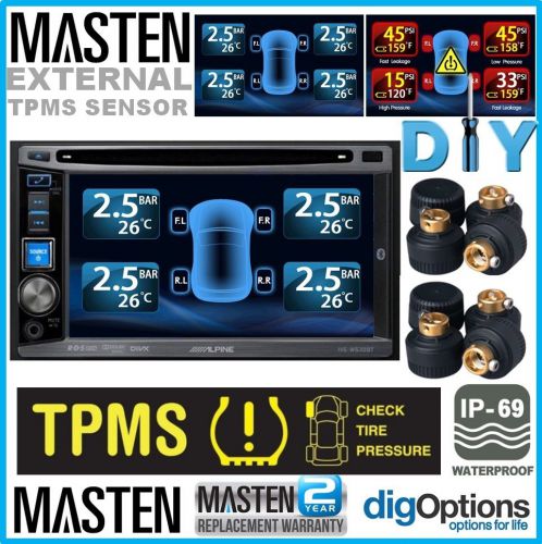 !tpms tire pressure monitor system 8 external cap 22 sensors dvd video car