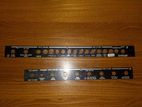 Beechcraft s35  circuit breaker  panel face overlays   2ea  all  alum,