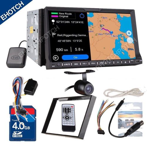 Camera+ 7" touchscreen 2 din gps sat navi car dvd player radio ipod tv head unit