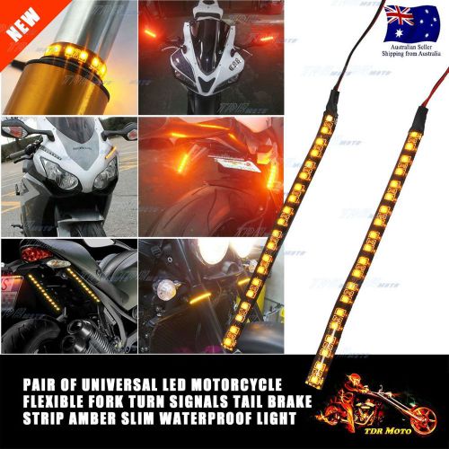 15cm fork mount 20 led flexible indicator strips for harley bobber suzuki honda