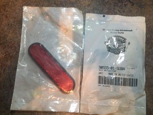 Nos oem harley davidson red reflector set of 2 90555-01-suba rinder 700 oblong
