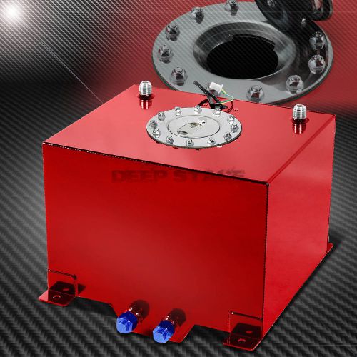 8 gallon/30.5l red coat aluminum racing gas fuel cell tank/2"sump+level sender