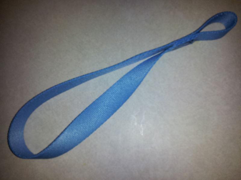 Powder blue atv winch hook strap. usa made 4 warn, ramsey & country mile winches