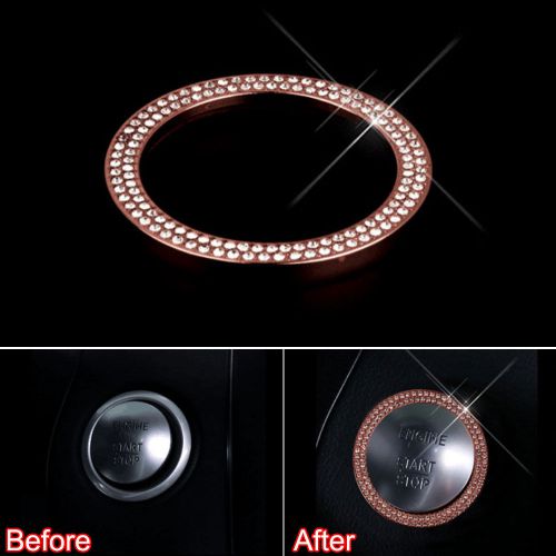 Purchase Pink Gold Start Stop Ignition Button Cover Trim For Benz C
