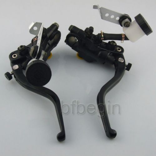Black 7/8&#034; motorcycle  handlebar control brake new  cylinder clutch lever