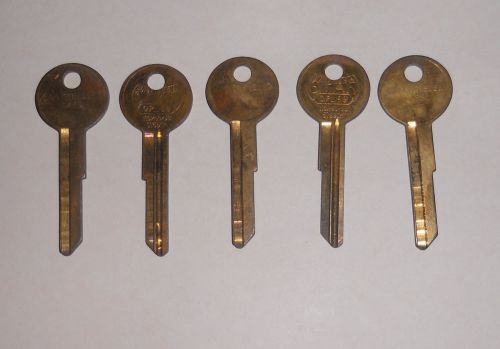 Lot of 5 vintage chrysler single sided trunk/glove box key blanks opl68 nos