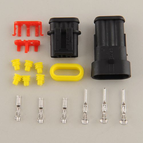 10 kits 3pin way waterproof electrical wire connector auto set motorcyle