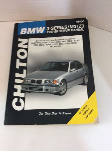Chilton repair manual 18400 1989-98 bmw 3-series &amp; z3 e30 e36 m3 3 series