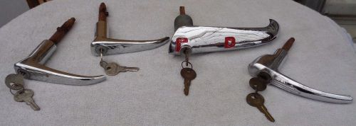 4 original 1930&#039;s 40&#039;s chevy pontiac dodge plymouth ford trunk handle locks lot