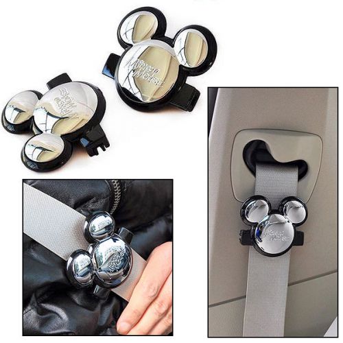 Set of two clips adjustable safety belt for car auto / mickey mouse