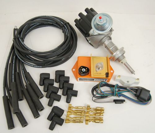 Mopar 440, 426, 413   electronic distributor kit  &amp; black spark plug wire set