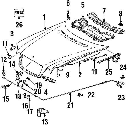 Mercedes-benz 2108204710 genuine oem hood switch