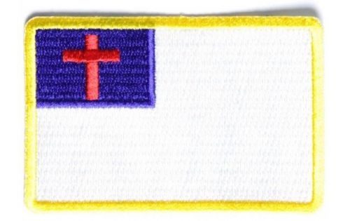 Embroidered motorcycle patch/-iron on christian flag small patch