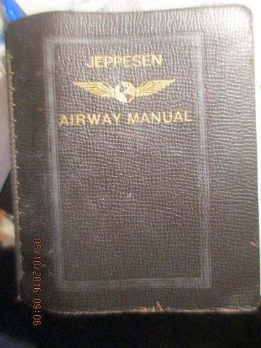 Rare vintage cowhide leather jeppesen airway route manual continental airlines