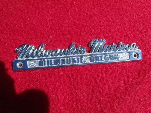 Vintage milwaukie marina , milwaukie, oregon boat marine dealer emblem