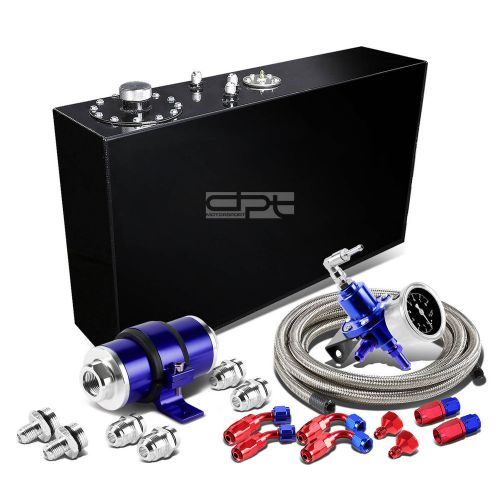 17 gallon top-feed slim coated gas tank+line+pressure regulator+inline filter