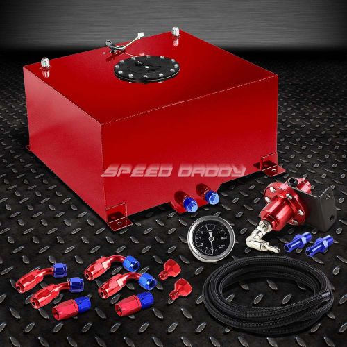 10 gallon aluminum fuel cell tank+cap+feed line kit+1:1 pressure regulator red