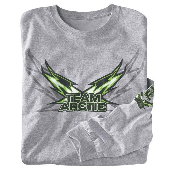 Arctic cat - team arctic flag long sleeve oxford t-shirt - mens medium - sale!! 
