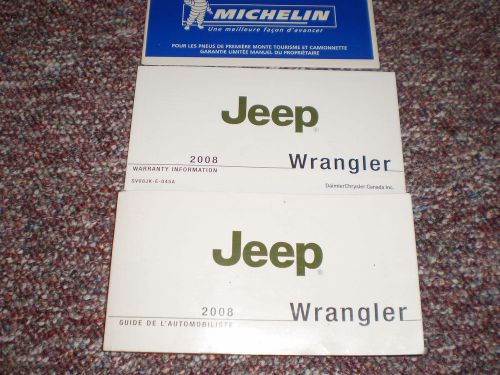 2008 jeep wrangler suv owners manual books guide french canadian all models