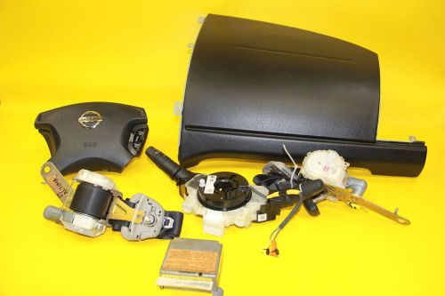 02-04 nissan altima air bags air bag bags airbags complete set black nice oem